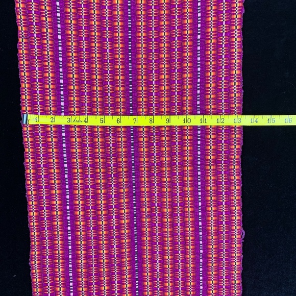 Hand Woven Table Runner Central America Fuschia Yellow Ethnic 13 X 54 Excellent - Picture 5 of 9